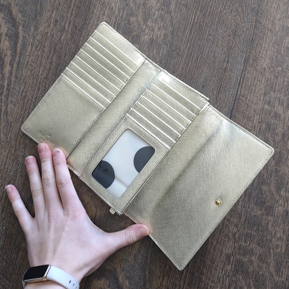 Kate Spade yellow gold threefold wallet with zippered pocket - like new - Picture 7 of 7